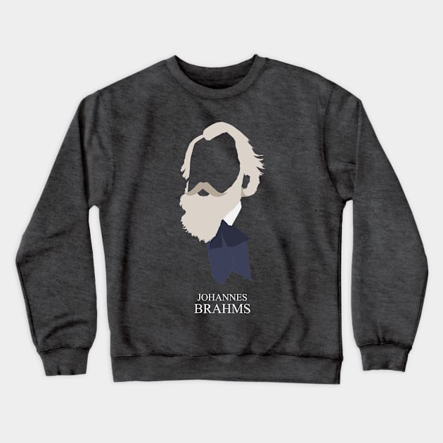 Johannes Brahms - Minimalist Portrait Crewneck Sweatshirt by Wahyu Aji Sadewa